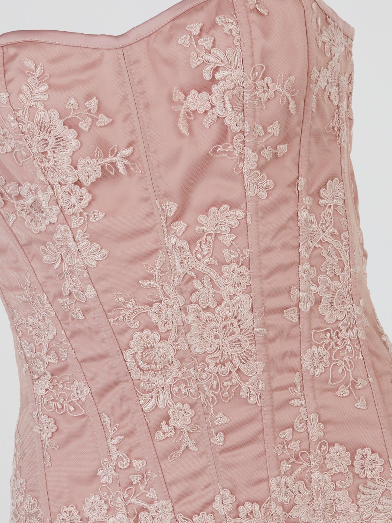 Pink Blush Embroidered Corset Top
