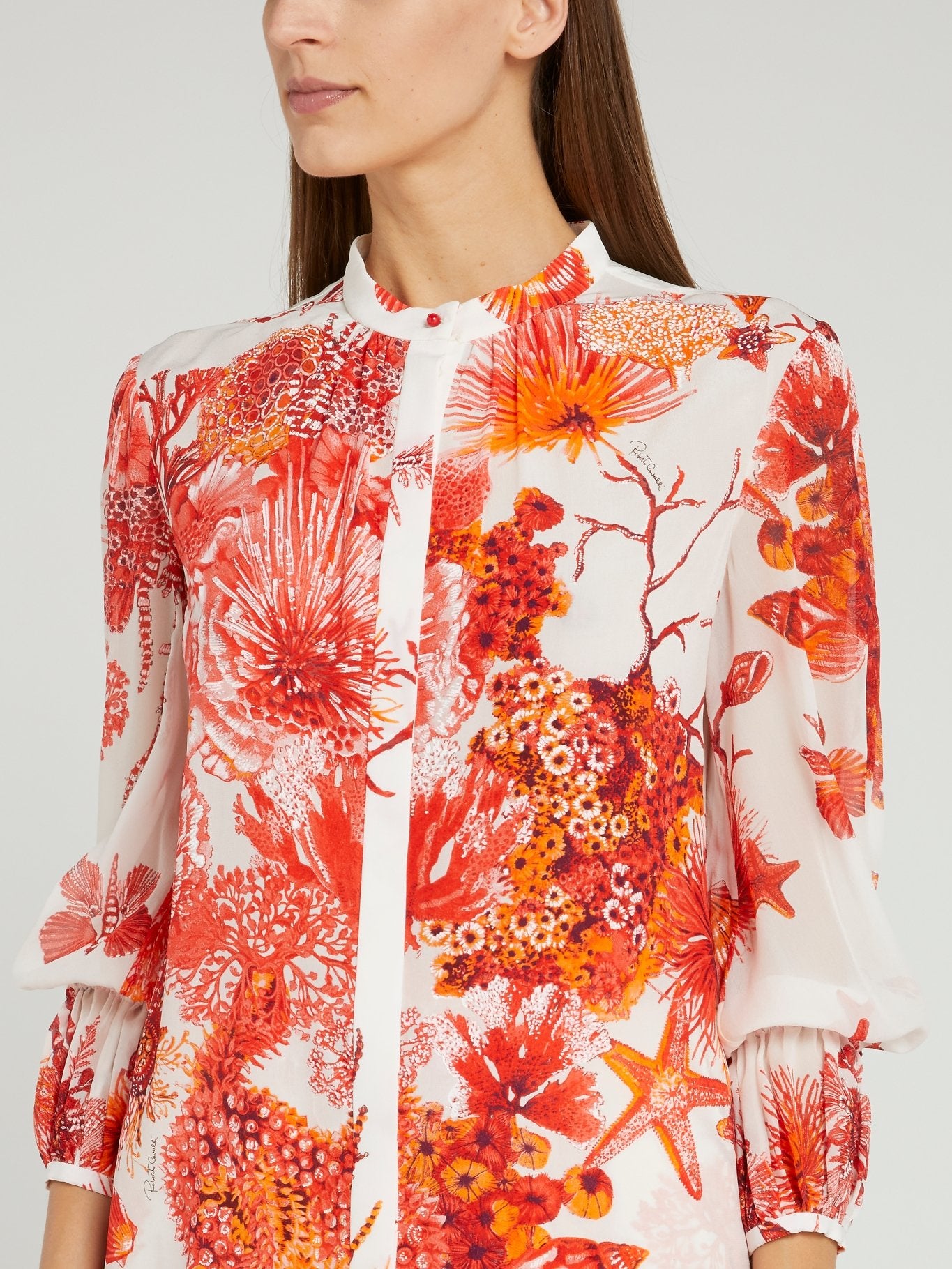 Рубашка с длинными рукавами и морским принтом