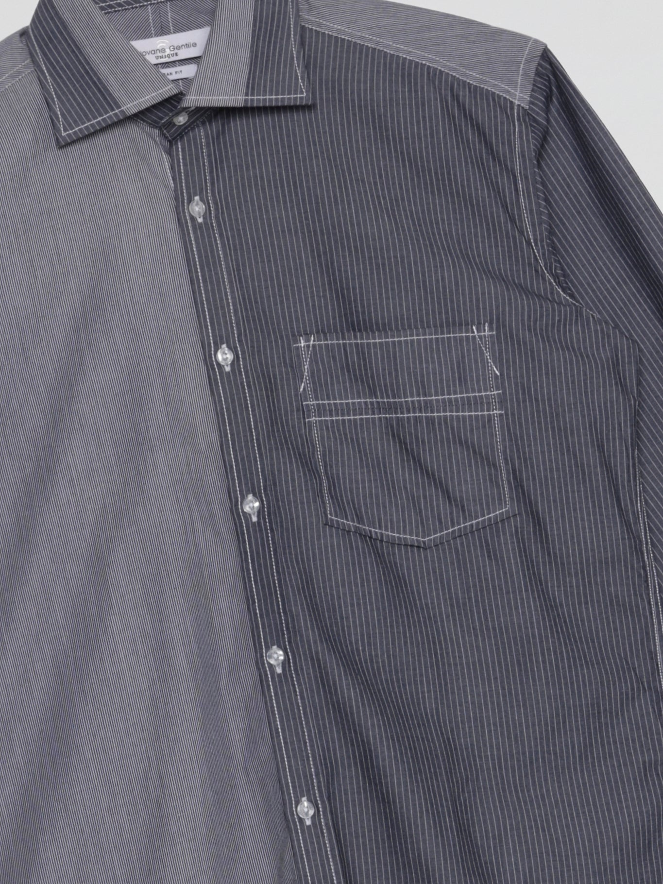 Grey Dual-Tone Pinstripe Shirt