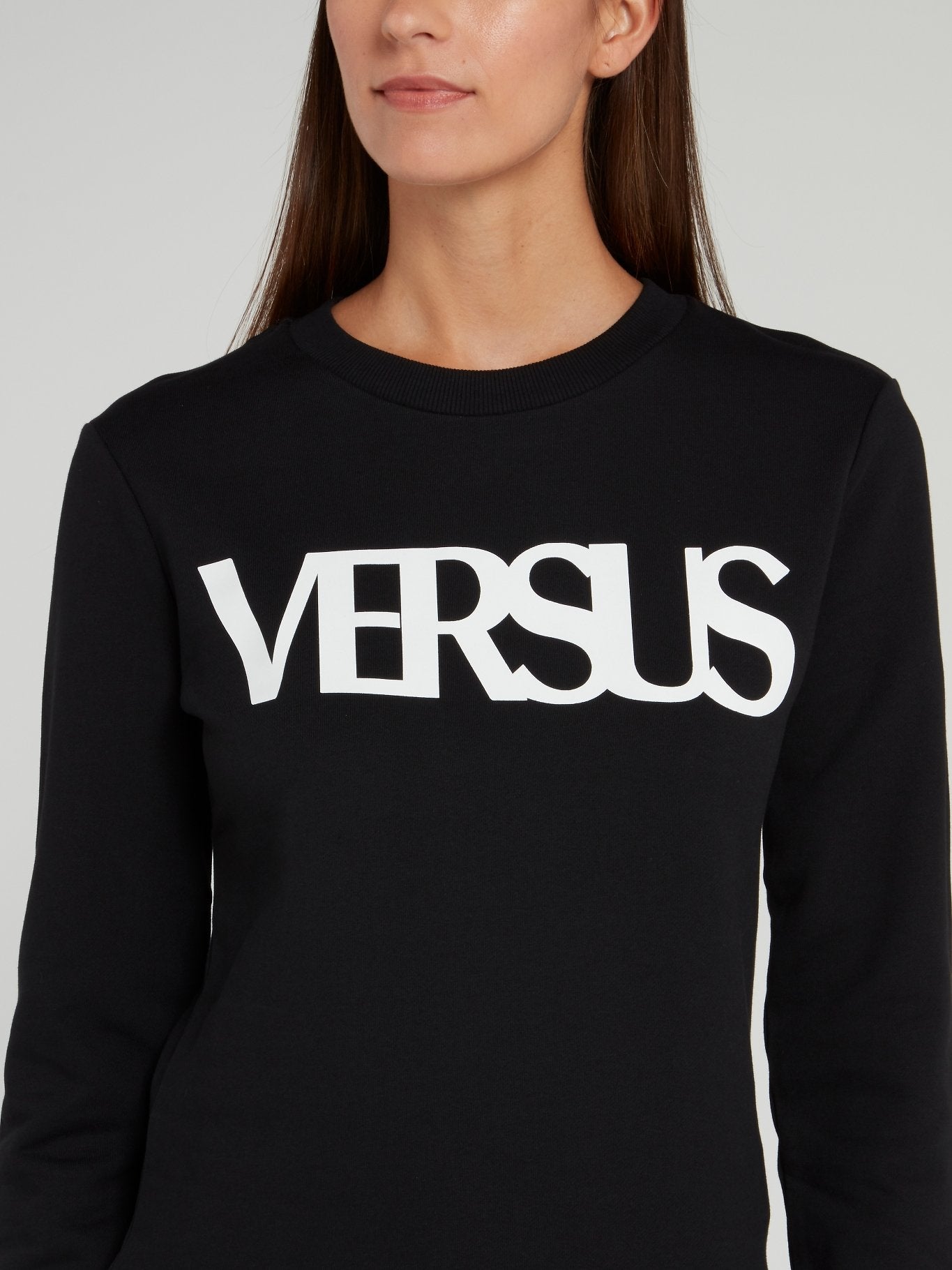 Черный хлопковый свитшот с логотипом