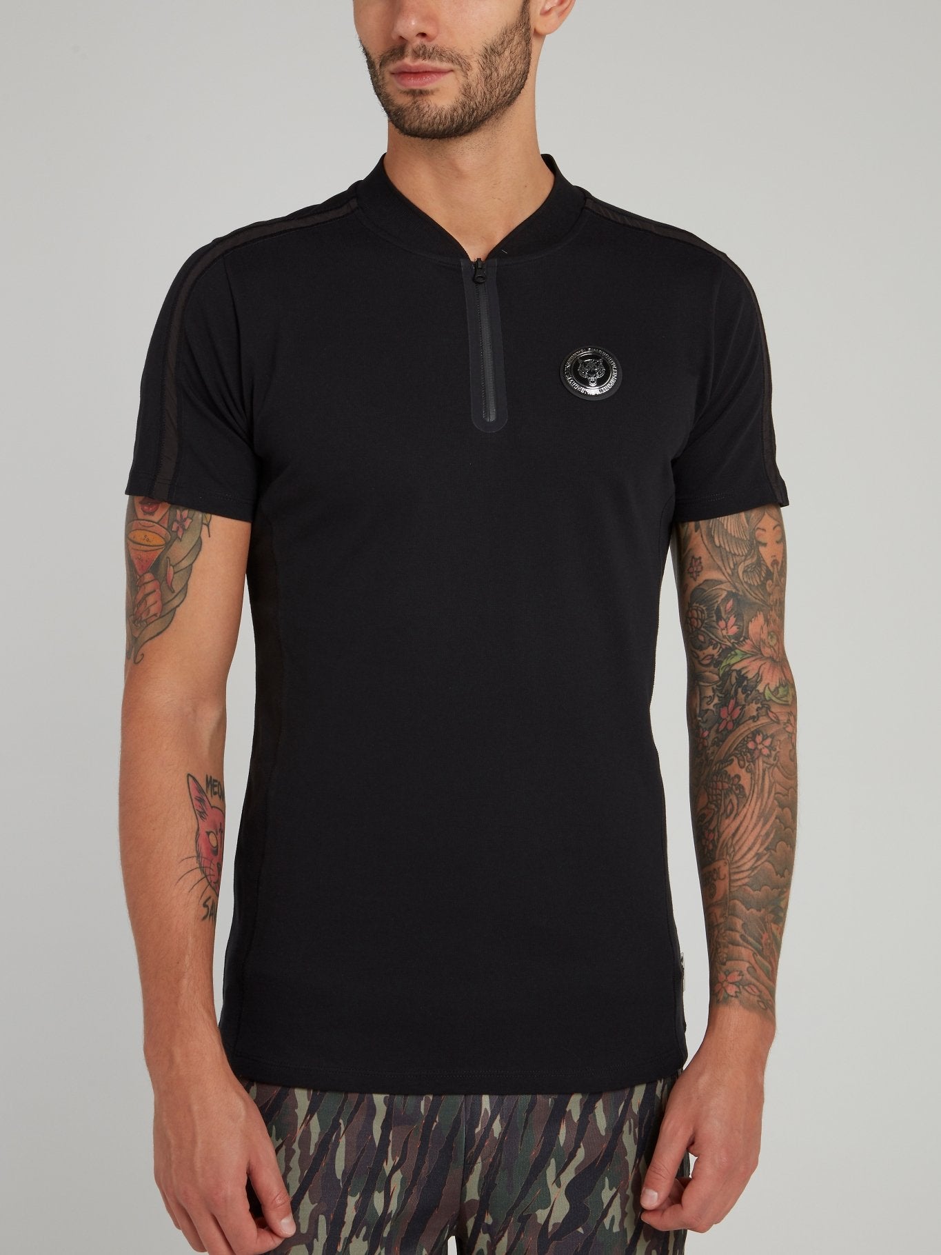 Черная футболка с молнией Connors