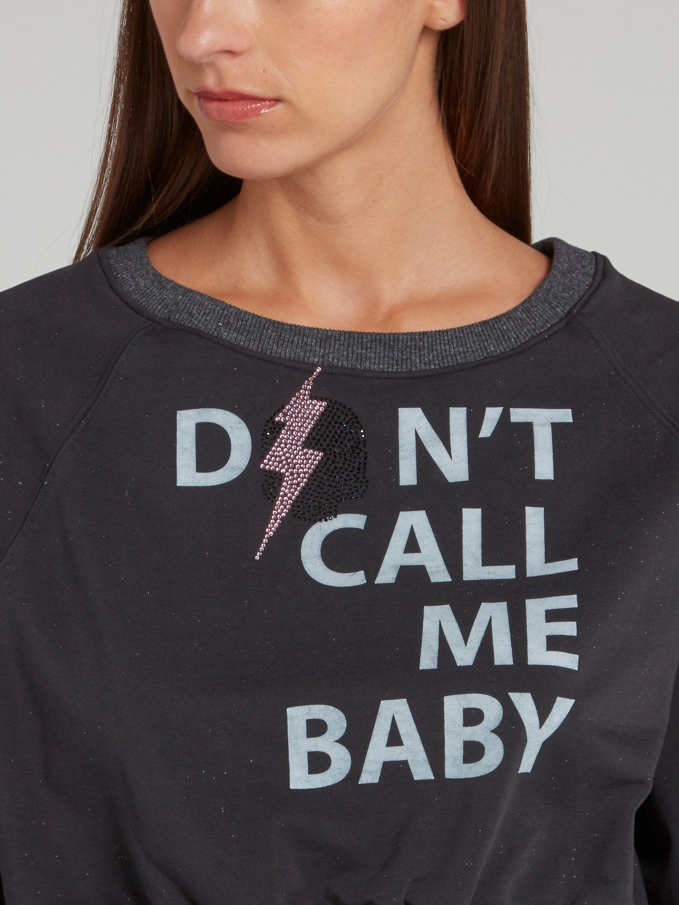 Черный укороченный свитшот June