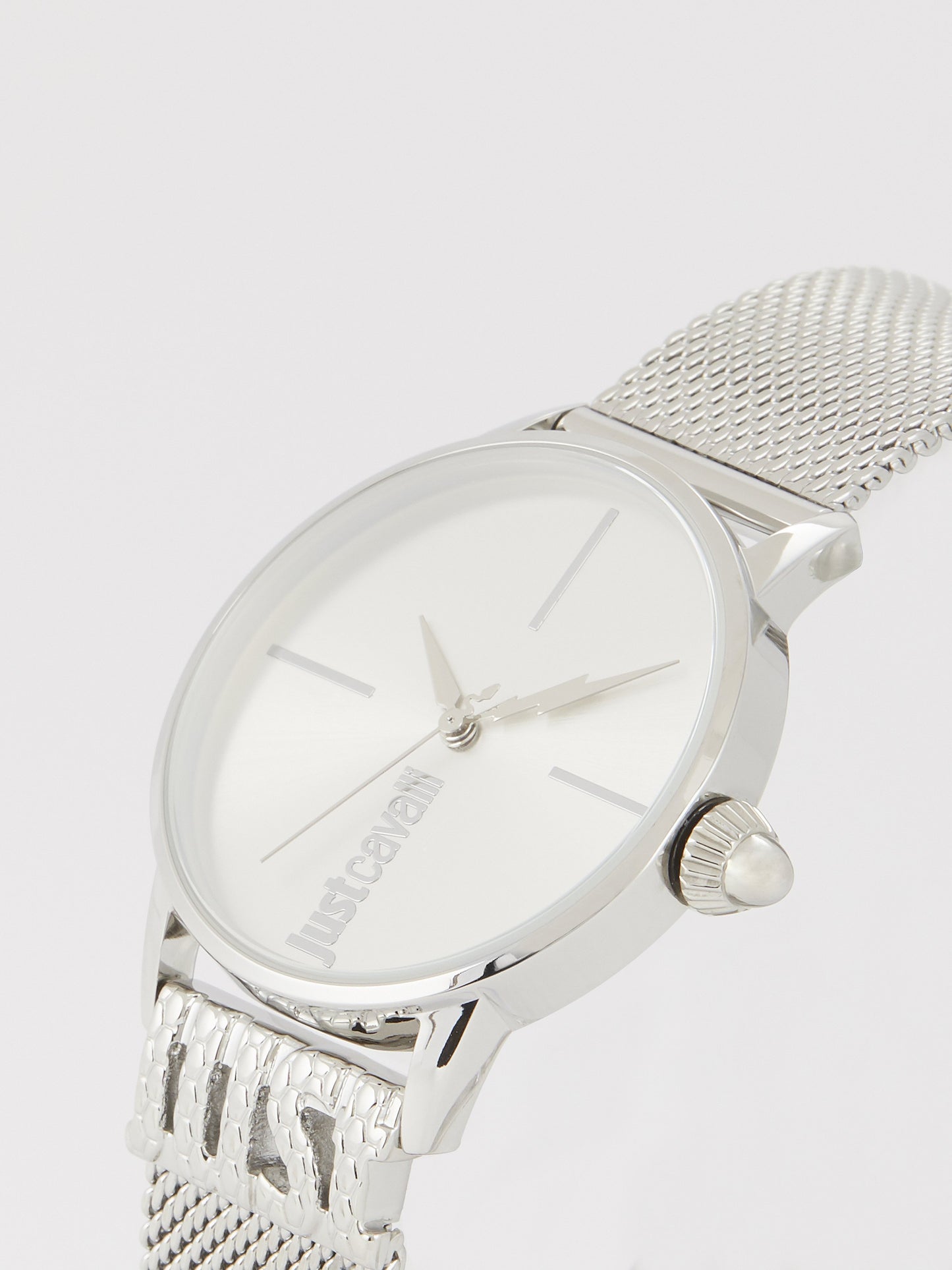 Logo Base Silver Milanese Strap Watch