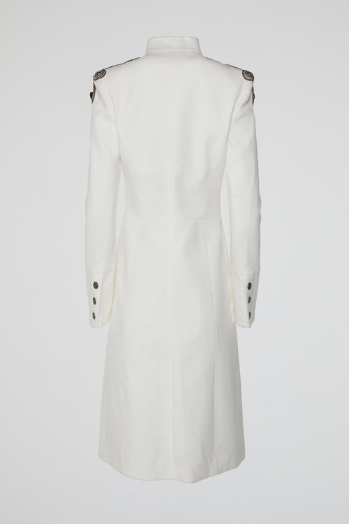 White Embellished Long Coat