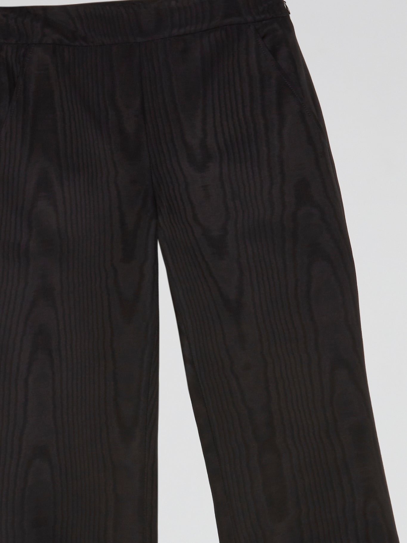 Black Satin Wide-Leg Pants