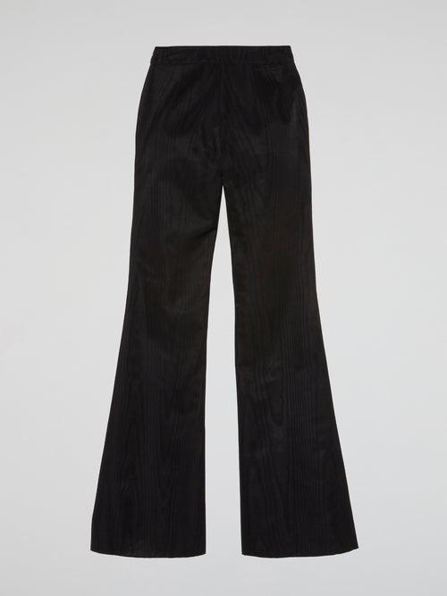 Black Satin Wide-Leg Pants