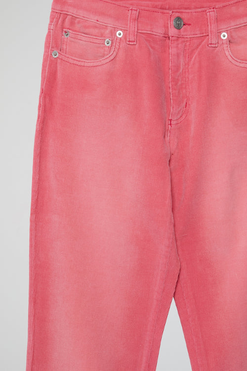 Pink Flared Washed Denim