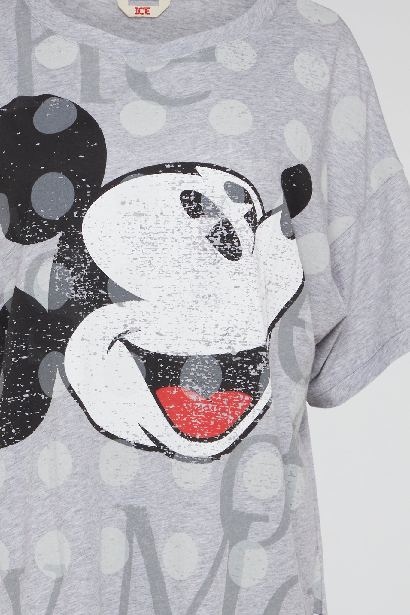 Grey Retro Mickey Mouse Dot Tee