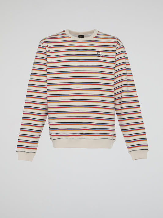 Cream Multi Stripe Long Sleeve Shirt