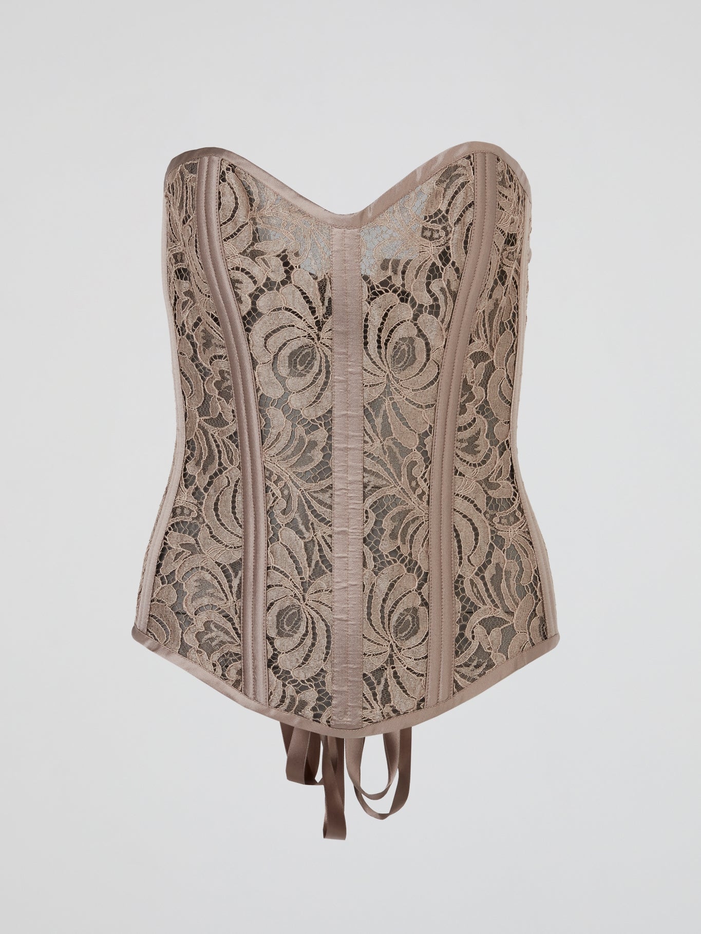 Pink Dusty Rose Lace-Up Bustier Corset