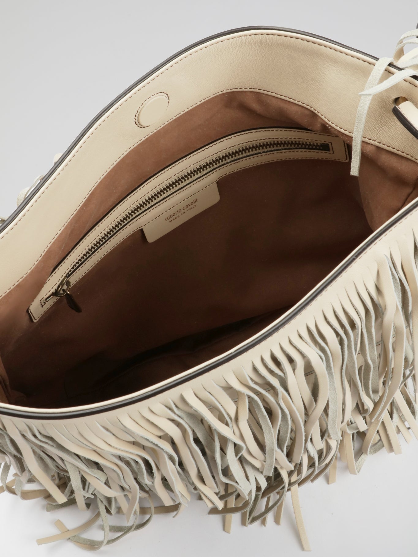 White Fringe Cascade Shoulder Bag