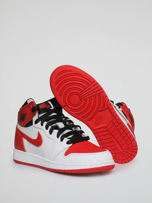 Introducing the Air Jordan 1 Retro High OG GS 'Heritage' Sneakers, the perfect kicks for your little legends-in-the-making. Inspired by the iconic heritage of Air Jordans, these sneakers combine style and comfort to bring out their inner champions. Let their feet do the talking as they step into a world of endless possibilities with these exclusive Nike sneakers.