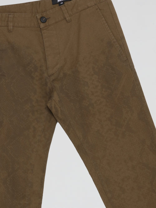 Brown Reptile Print Pants