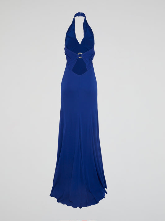 Elevate your summer style with our stunning Blue Halter Neck Maxi Dress by Roberto Cavalli, a timeless piece that exudes elegance and sophistication. Featuring a flawless silhouette and eye-catching details, this dress is perfect for any special occasion or night out on the town. Stand out from the crowd and turn heads wherever you go in this exquisite Roberto Cavalli creation.