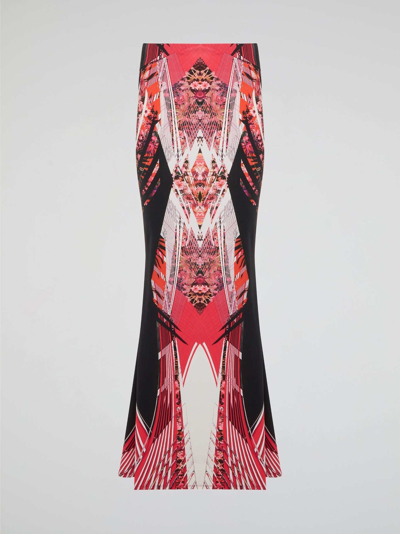 Feel like a modern-day goddess in this stunning red printed maxi skirt by Roberto Cavalli. The vibrant color and intricate design will make you stand out in any crowd, while the flowing silhouette adds a touch of elegance to your look. Pair it with a simple top and statement jewelry for a look that is both bold and chic.