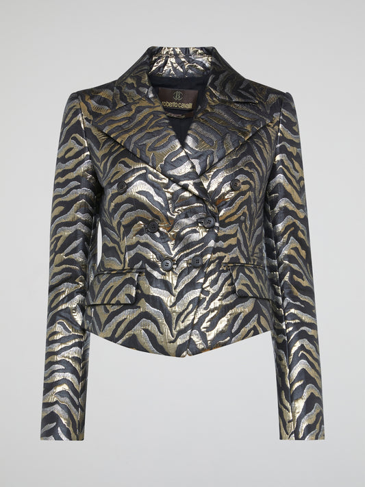Step up your style game with this stunning Roberto Cavalli Animal Print Leather Blazer. Crafted from high quality leather, this statement piece features a bold animal print that is sure to turn heads wherever you go. With its luxurious feel and trendy design, this blazer is the perfect addition to any fashion-forward wardrobe.