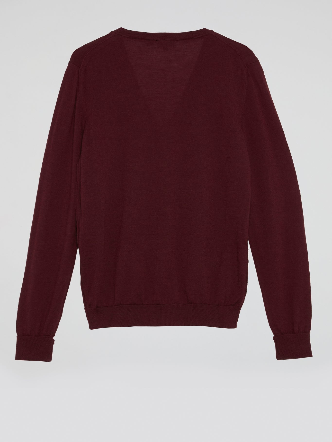 Burgundy Logo Patched Cardigan