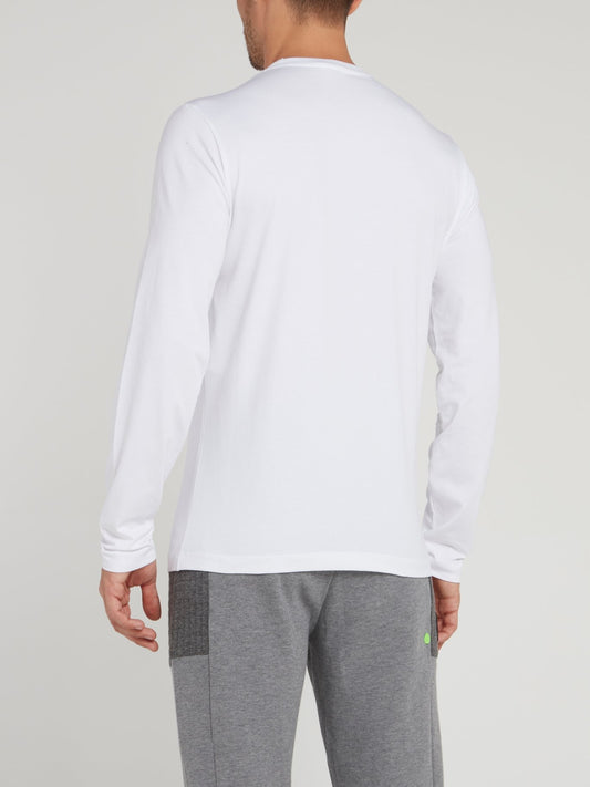 White Sport Logo Long Sleeve T-Shirt