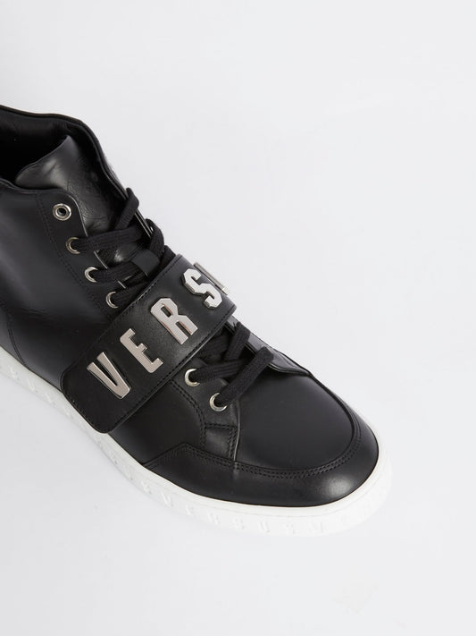 Black High Top Rubber Sole Sneakers