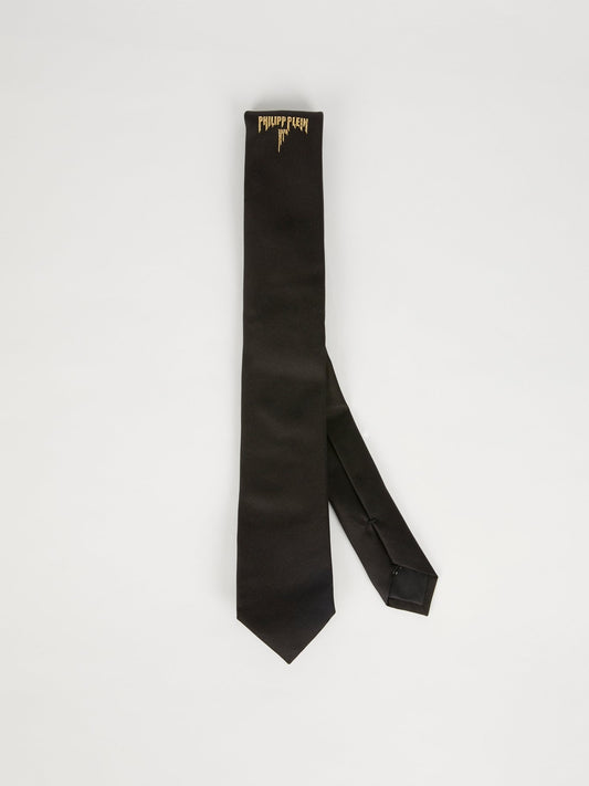 Black Logo Tight Tie
