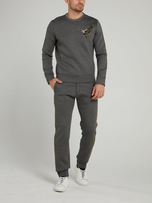 Grey Eagle Print Sweatshirt
