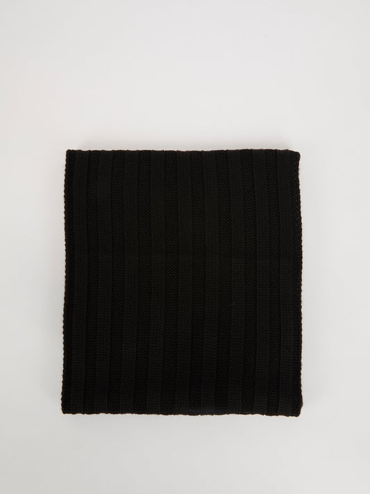 Black Wool Acrylic Scarf