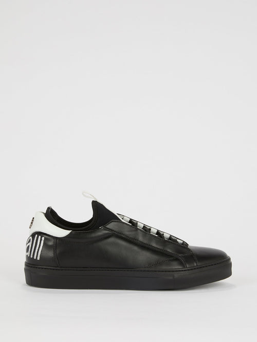 Black Logo Heel Patch Low Top Sneakers