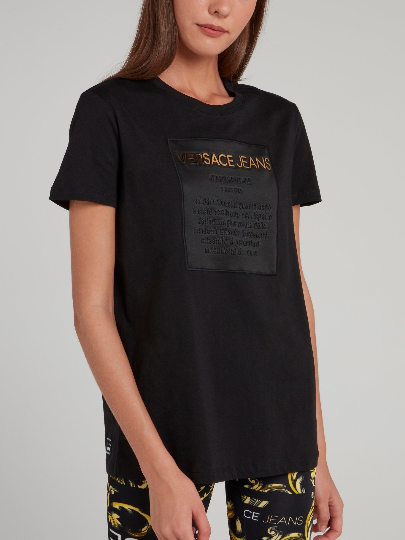 Black Patch Logo Cotton T-Shirt