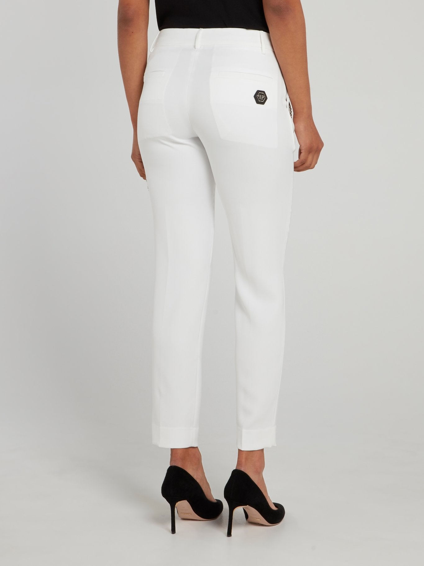 Aloha Plein Embellished Tapered Cropped Trousers