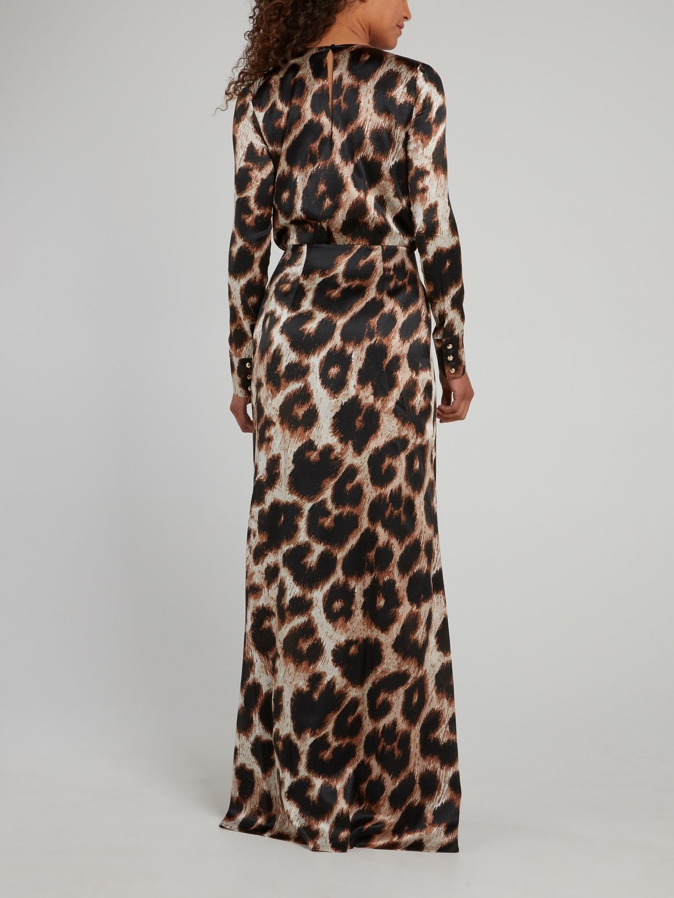 Leopard Print Surplice Maculate Maxi Dress