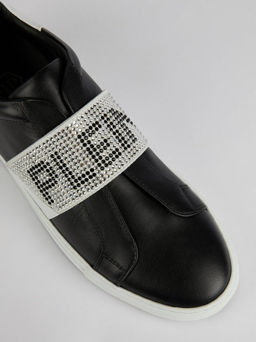 Черные кроссовки на резинке с логотипом из страз Naty