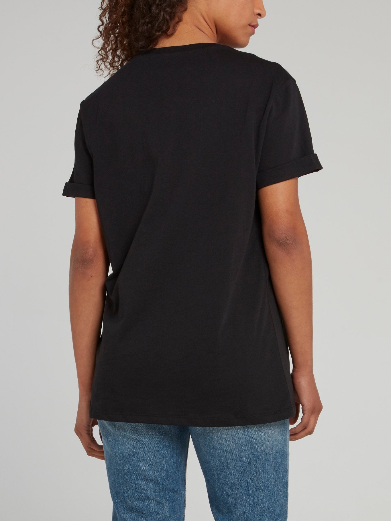 Black Sequin Snake T-Shirt