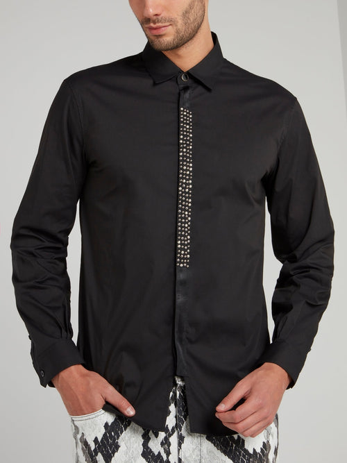 Black Studded Long Sleeve Shirt