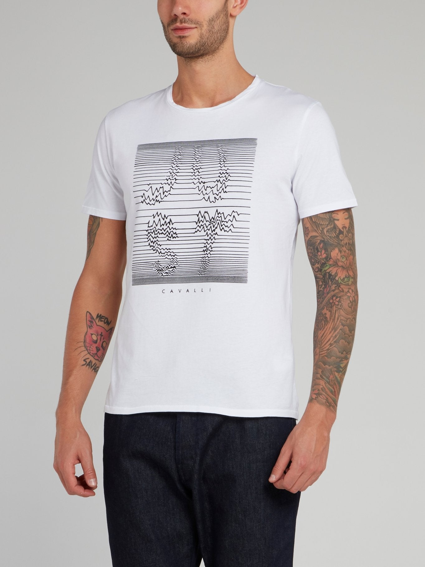 White Frequency Logo Cotton T-Shirt