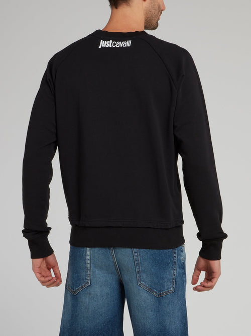 Black Octoskull Print Sweatshirt