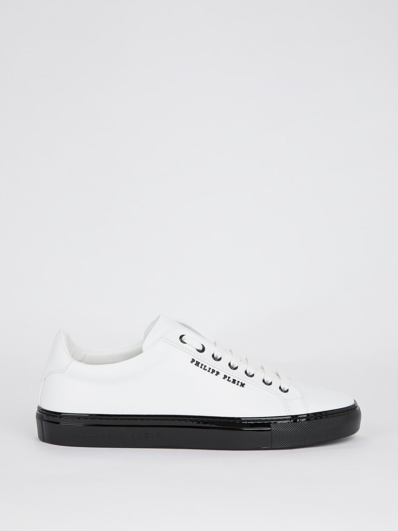 White Contrast Sole Low Top Sneakers