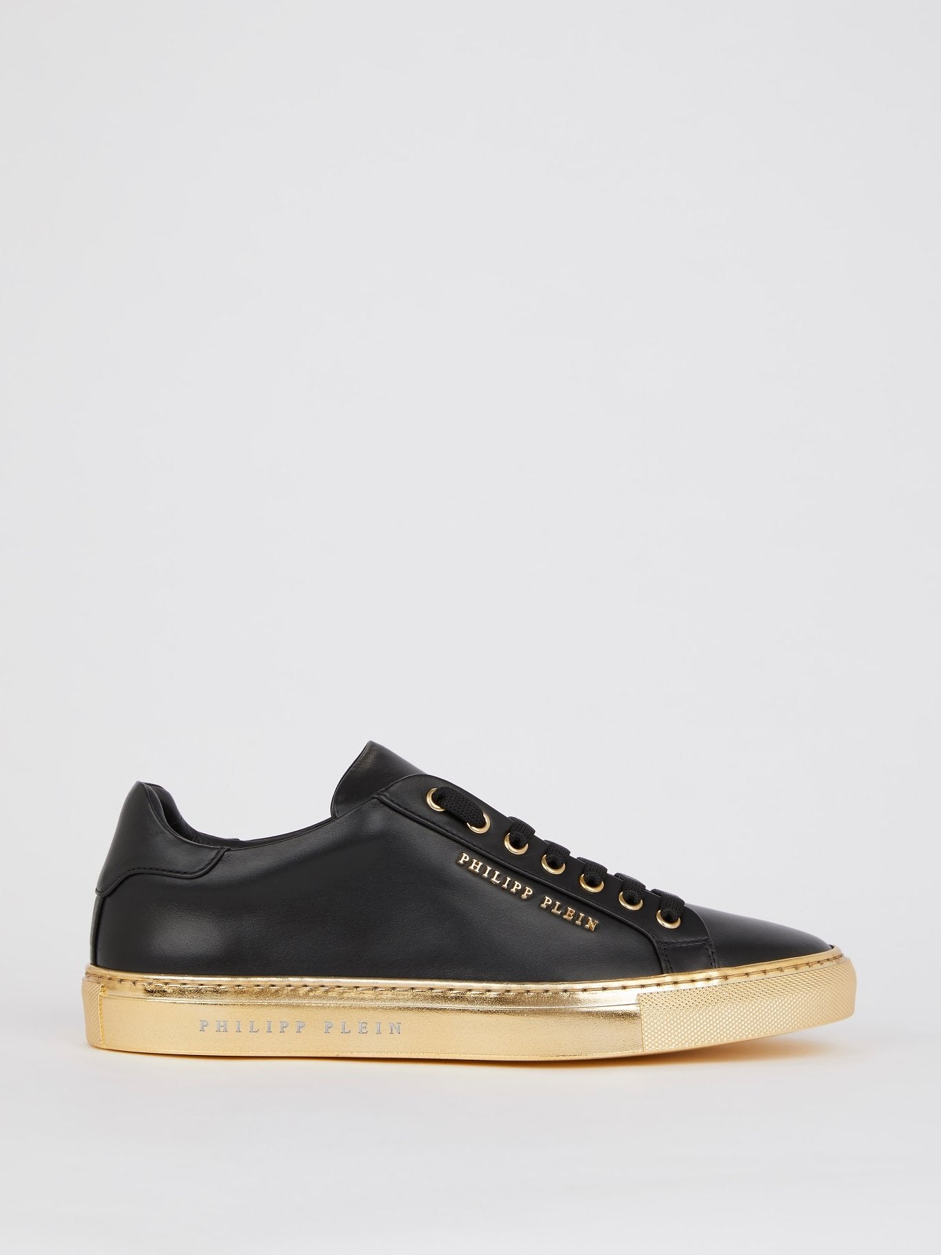 Black and Gold Low Top Sneakers