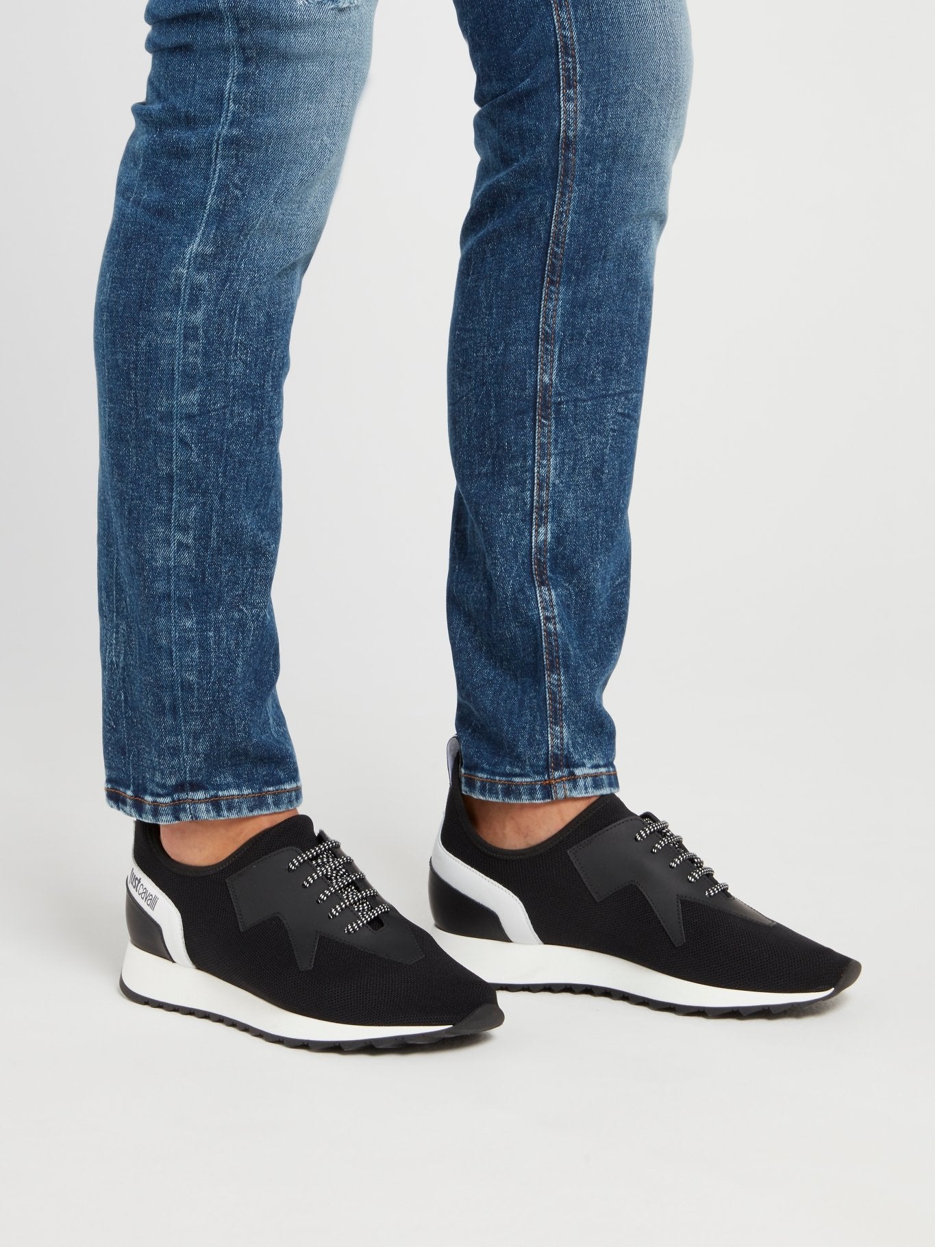 Black Mesh Lace Up Sneakers