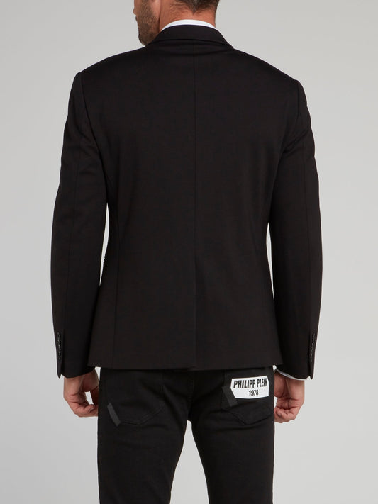 Черный классический пиджак с логотипом