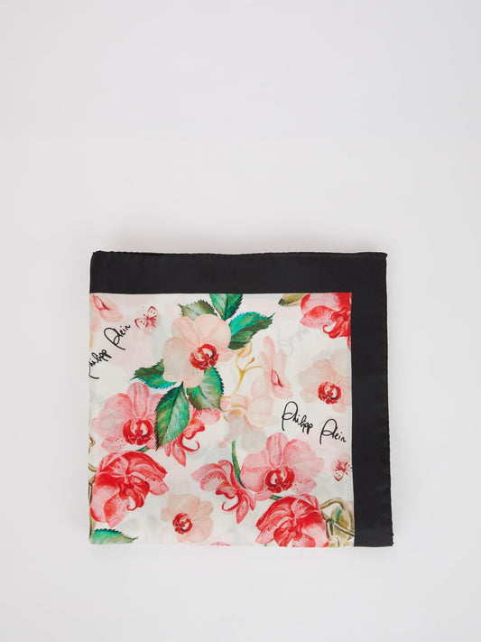 Шелковый шарф с цветочным принтом