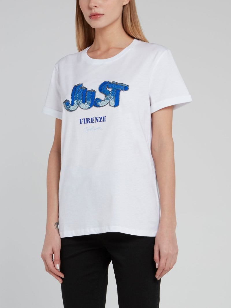 White Multi-Stud Logo T-Shirt