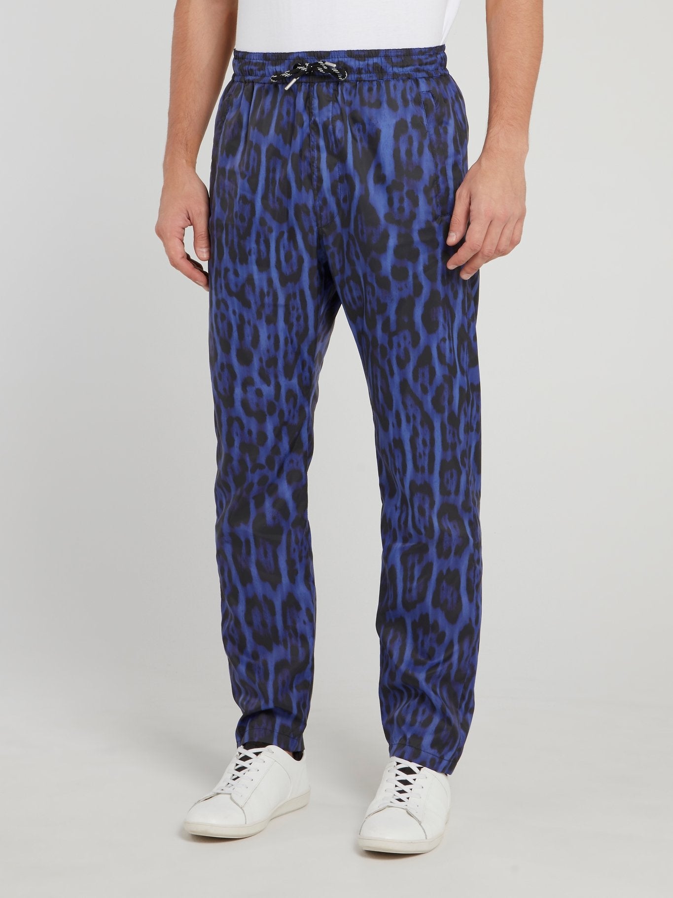 Blue Leopard Print Trousers