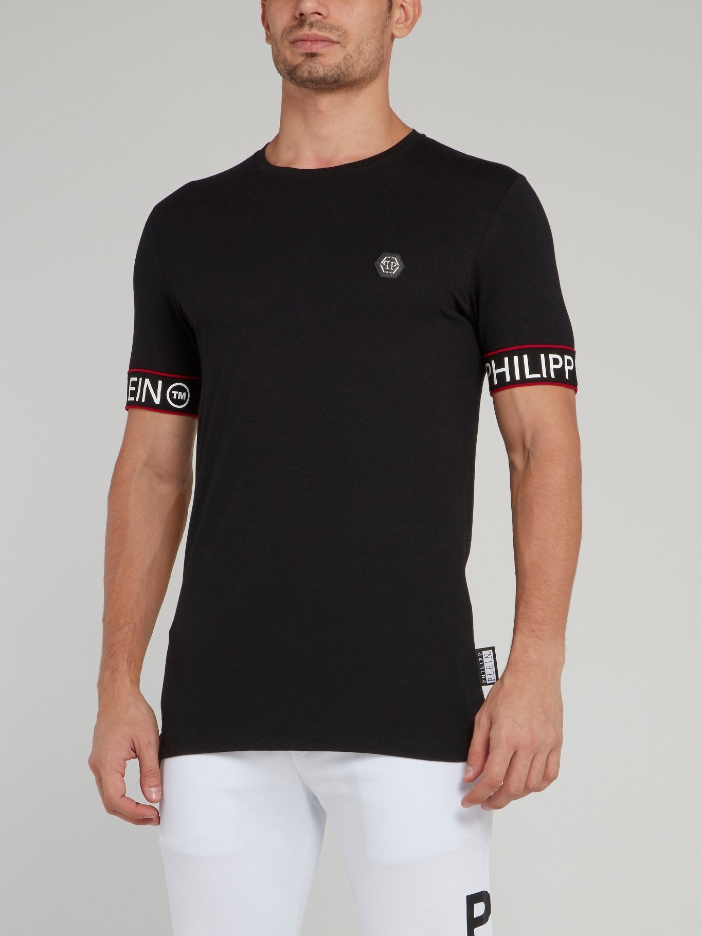Black Logo Edge Fitted Cotton Shirt