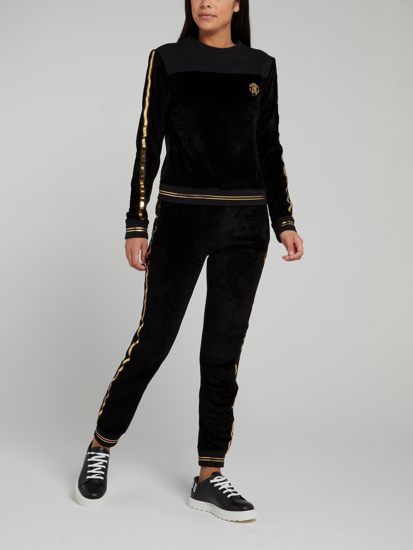 Black Velvet Gold Stripe Sweatshirt