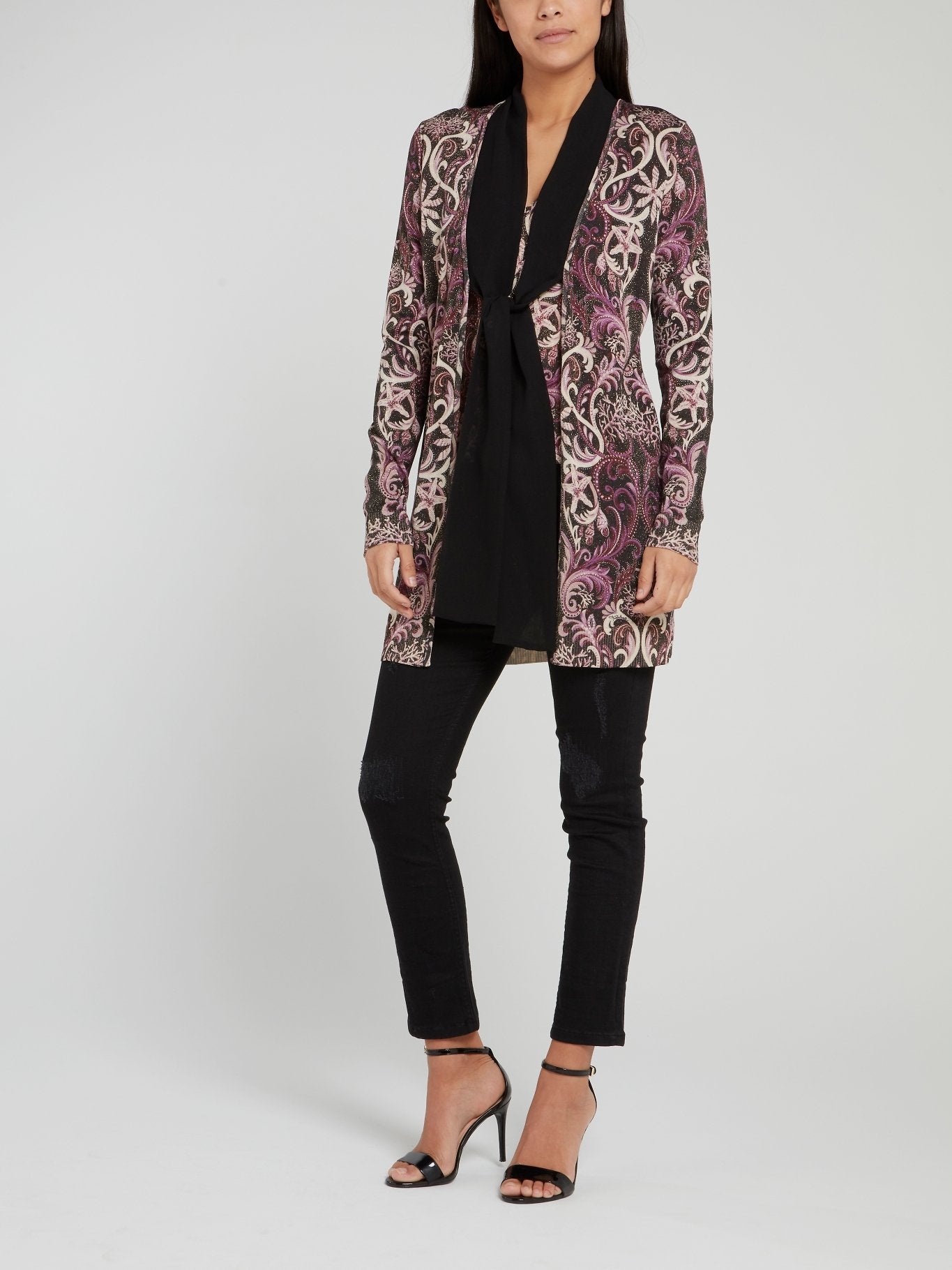 Baroque Print Knitted Cardigan