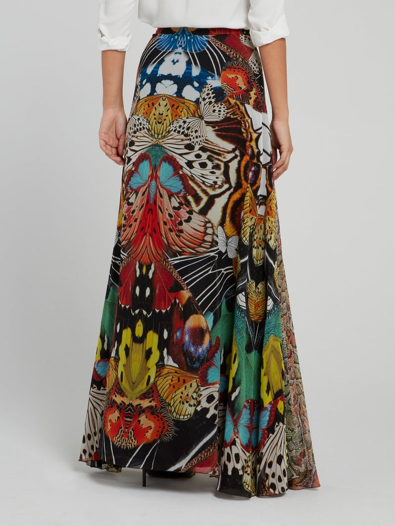 Butterfly Effect Flared Maxi Skirt
