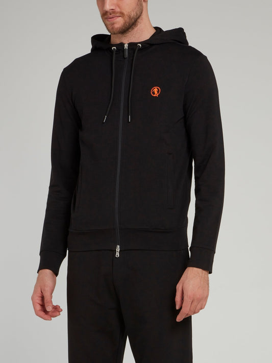 Black Sport Icon Hooded Jacket