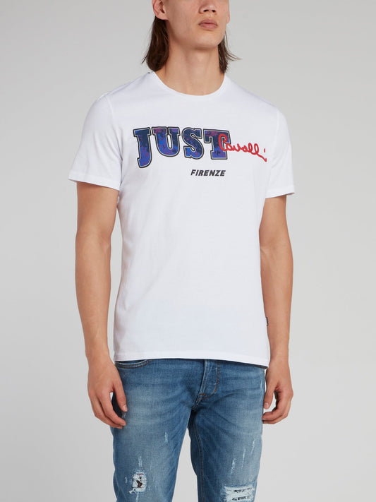 White Logo Cotton Shirt