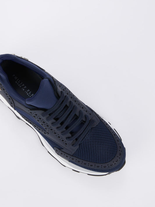 Navy Rear Logo Platform Sneakers