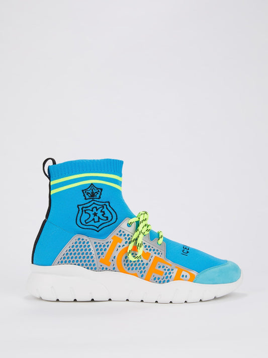 Blue Neon Sock Sneakers